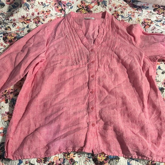 Kim Rogers Vibrant Pink Textured Blouse - Picture 1 of 6